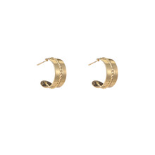 Flat Hoop Goldplated Oorbellen E55056-2