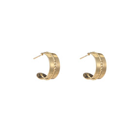 Flat Hoop Goldplated Oorbellen E55056-2