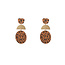Day & Eve by Go Dutch Label Long Round Dangle Brown Oorbellen E55051-2