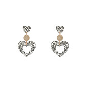 Open Heart Dangle Cream Oorbellen E55050-1 Open Heart Dangle Cream Oorbellen E55050-1