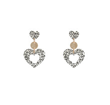 Open Heart Dangle Cream Oorbellen E55050-1