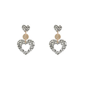 Open Heart Dangle Cream Oorbellen E55050-1