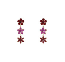 Flower Dangle Red Oorbellen E55033-4