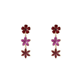 Flower Dangle Red Oorbellen E55033-4