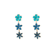 Flower Dangle Dark Blue Oorbellen E55033-3 Flower Dangle Dark Blue Oorbellen E55033-3