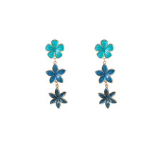 Flower Dangle Dark Blue Oorbellen E55033-3