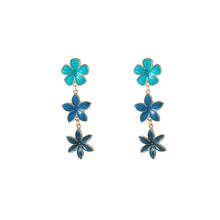 Flower Dangle Dark Blue Oorbellen E55033-3