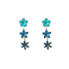 Flower Dangle Dark Blue Oorbellen E55033-3