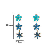 Flower Dangle Dark Blue Oorbellen E55033-3 Flower Dangle Dark Blue Oorbellen E55033-3
