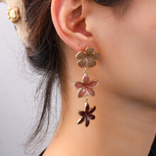 Flower Dangle Brown Oorbellen E55033-2
