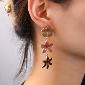 Flower Dangle Brown Oorbellen E55033-2