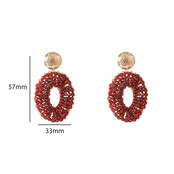 Beaded Oval Drop Oorbellen E55227-5 Beaded Oval Drop Oorbellen E55227-5