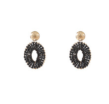 Beaded Oval Drop Oorbellen E55227-1