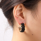 Beaded Hoop Black Oorbellen E55226-1 Beaded Hoop Black Oorbellen E55226-1