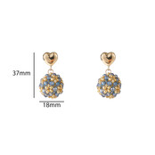 Heart Stud Ball Oorbellen E55225-2 Heart Stud Ball Oorbellen E55225-2