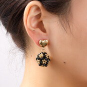 Heart Stud Ball Oorbellen E55225-1 Heart Stud Ball Oorbellen E55225-1