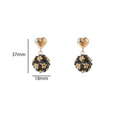 Heart Stud Ball Oorbellen E55225-1 Heart Stud Ball Oorbellen E55225-1