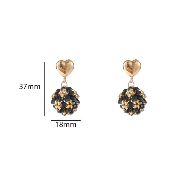 Heart Stud Ball Oorbellen E55225-1 Heart Stud Ball Oorbellen E55225-1