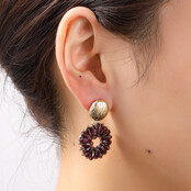 Big Bead Round Dangle Oorbellen E55219-4 Big Bead Round Dangle Oorbellen E55219-4