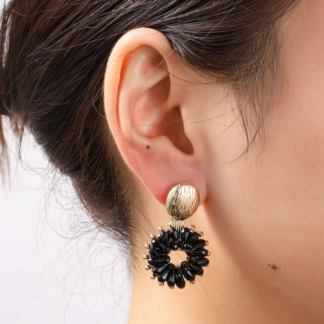 Big Bead Round Dangle Oorbellen E55219-1 Big Bead Round Dangle Oorbellen E55219-1