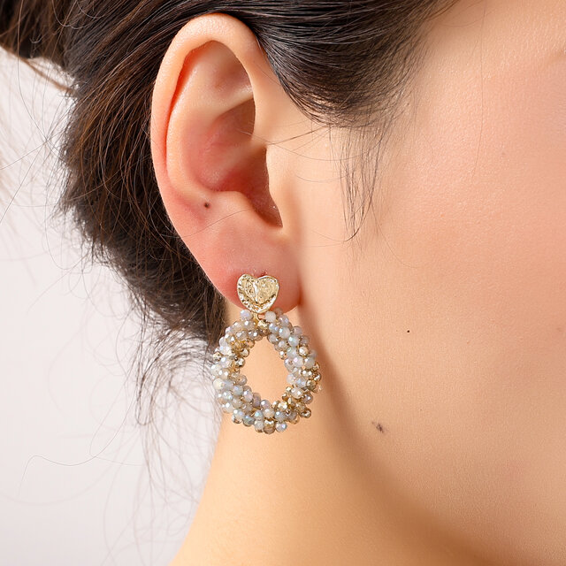 Heart Drop Grey Oorbellen E55216-4 Heart Drop Grey Oorbellen E55216-4