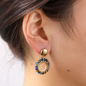 Round Dangle Gold Oorbellen E55215-6 Round Dangle Gold Oorbellen E55215-6