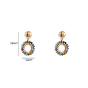 Round Dangle Gold Oorbellen E55215-6 Round Dangle Gold Oorbellen E55215-6