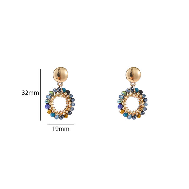 Round Dangle Gold Oorbellen E55215-6 Round Dangle Gold Oorbellen E55215-6