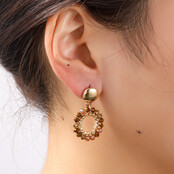 Round Dangle Oorbellen E55215-7 Round Dangle Oorbellen E55215-7