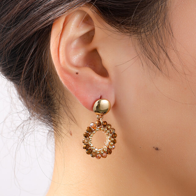 Round Dangle Oorbellen E55215-7 Round Dangle Oorbellen E55215-7