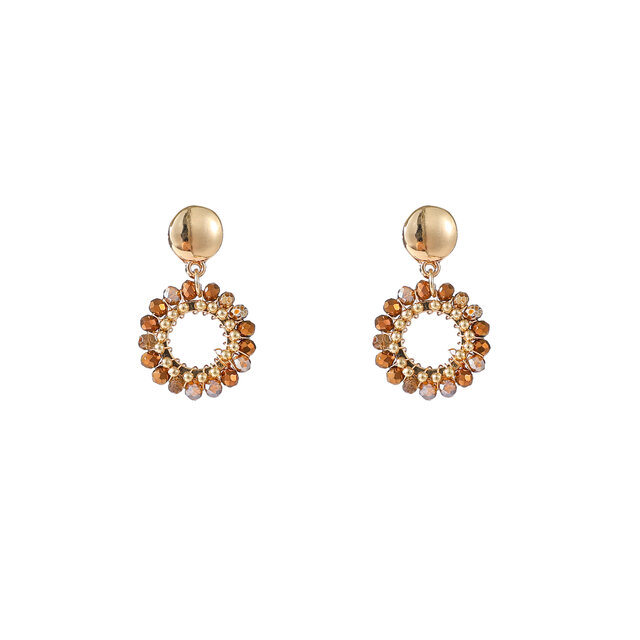 Round Dangle Oorbellen E55215-7 Round Dangle Oorbellen E55215-7