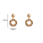 Round Dangle Oorbellen E55215-7 Round Dangle Oorbellen E55215-7