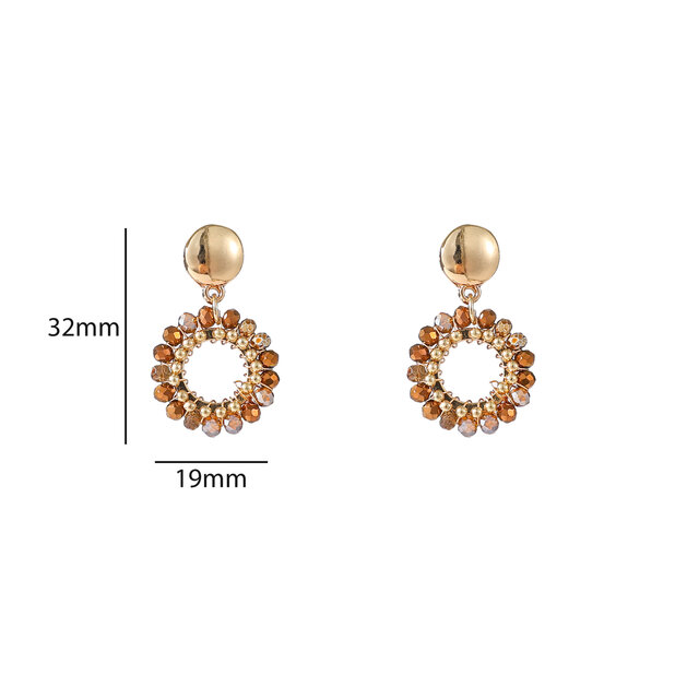 Round Dangle Oorbellen E55215-7 Round Dangle Oorbellen E55215-7