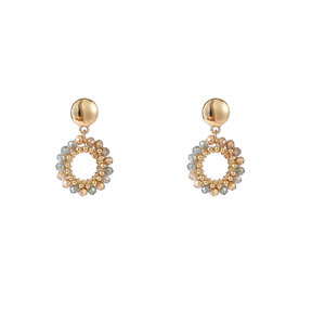 Round Dangle Grey Oorbellen E55215-4