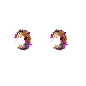 Flower Hoop Grey Mix Oorbellen E55179-5 Flower Hoop Grey Mix Oorbellen E55179-5