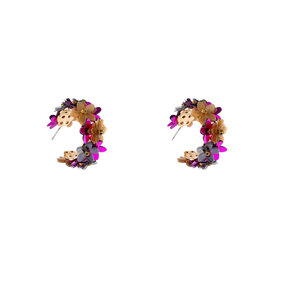 Flower Hoop Grey Mix Oorbellen E55179-5