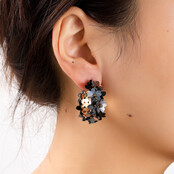 Flower Hoop Black Oorbellen E55179-1 Flower Hoop Black Oorbellen E55179-1