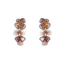 Long Flower Dangle Oorbellen E55177-2