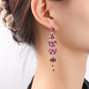 Long Stone Dangle Grey Oorbellen E55150-4