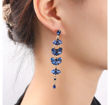 Long Stone Dangle Blue Oorbellen E55150-2
