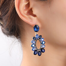 Bold Round Dangle Goldplated Oorbellen E55148-2