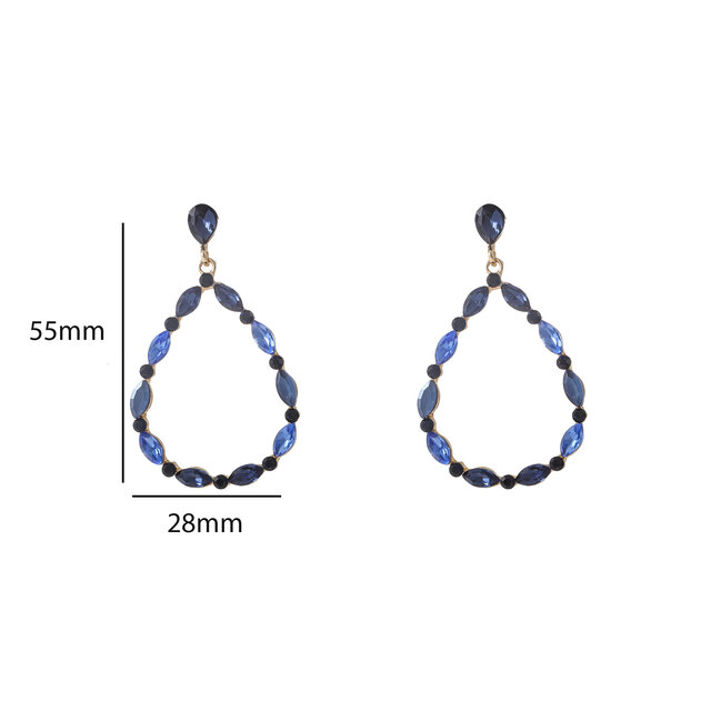 Open Drop Dangle Blue Oorbellen E55144-2 Open Drop Dangle Blue Oorbellen E55144-2