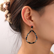 Open Drop Dangle Black Oorbellen E55144-1 Open Drop Dangle Black Oorbellen E55144-1