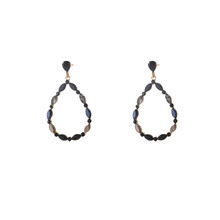 Open Drop Dangle Black Oorbellen E55144-1