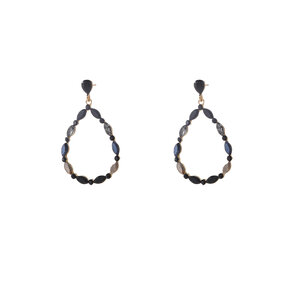 Open Drop Dangle Black Oorbellen E55144-1