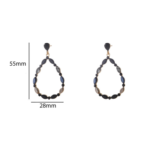 Open Drop Dangle Black Oorbellen E55144-1 Open Drop Dangle Black Oorbellen E55144-1