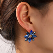 Big Flower Stud Blue Oorbellen E55141-2 Big Flower Stud Blue Oorbellen E55141-2