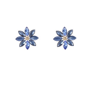 Big Flower Stud Blue Oorbellen E55141-2