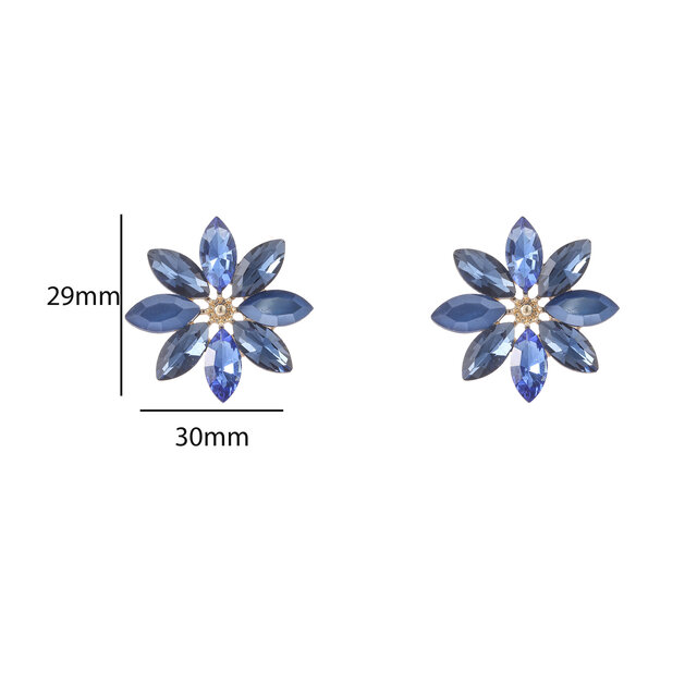 Big Flower Stud Blue Oorbellen E55141-2 Big Flower Stud Blue Oorbellen E55141-2