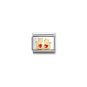 NOMINATION COMPOSABLE CLASSIC SYMBOLS DOUBLE RED HEARTS CATS 030285/70